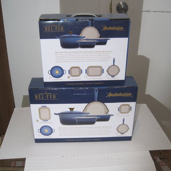 2 NEW Double Coated Ceramic Casseroles BEL-FER - Picture 1 of 4